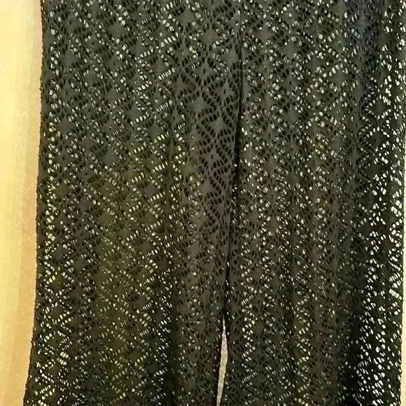 Solitaire Swim Mesh See Through Sheer Black Cover Up Pants Size M - Picture 3 of 9